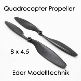 Quadcopter Propeller ABS Glasfaserverstärkt 1 Paar 8x4.5 Rechts und Linkslauf schwarz 5mm
