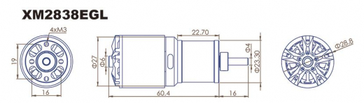 Dualsky XM2838EG-11L Außenläufer