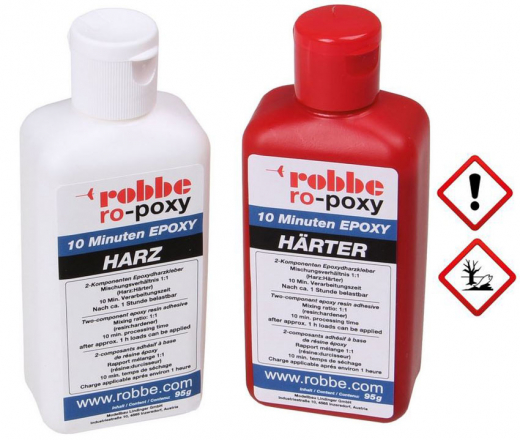 ROBBE RO-POXY 10 MINUTEN EPOXYDHARZKLEBER 190G JE 95G HARZ+HÄRTER