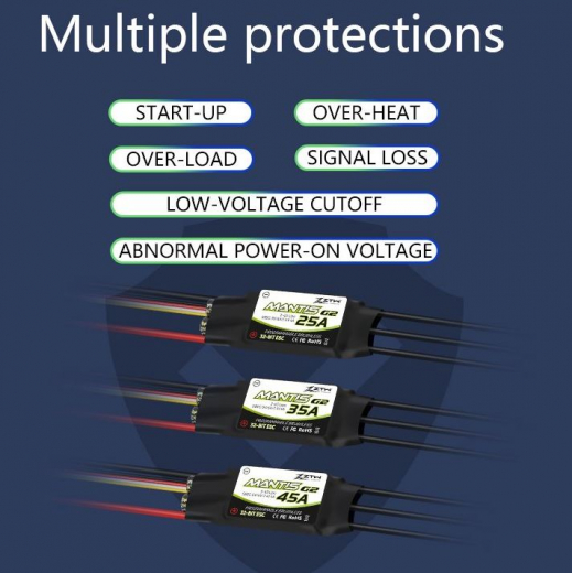 ZTW AERIZON MANTIS G2 45A Brushless Regler 2-6S 5-7,4V/4A SBEC