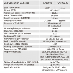 DUALSKY GA 6000.8S Single Shaft Edition